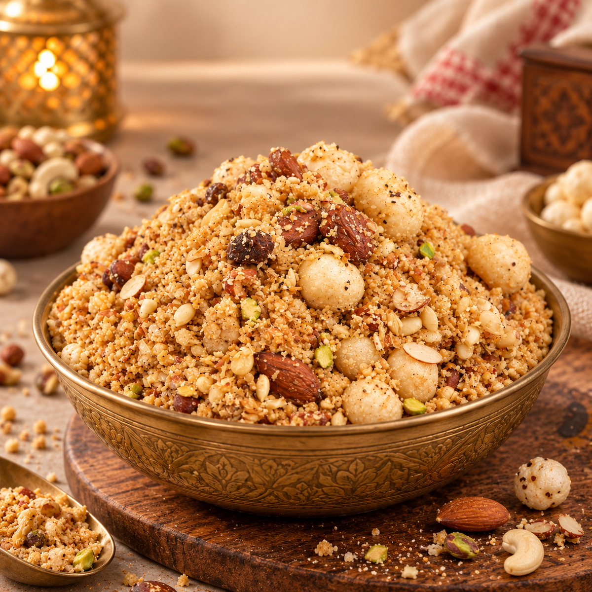 Fruitofy panjeeri with almonds, makhanay, gond and suji